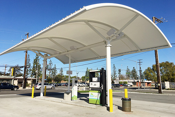 天津張拉膜公司講解充電樁膜結(jié)構(gòu)車棚安全需要注意的事項？